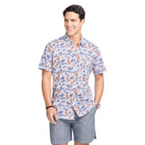 DOCKSIDE CHAMBRAY S/S PRINTED SHIRT - BRIGHT WHITE