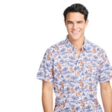 DOCKSIDE CHAMBRAY S/S PRINTED SHIRT - BRIGHT WHITE