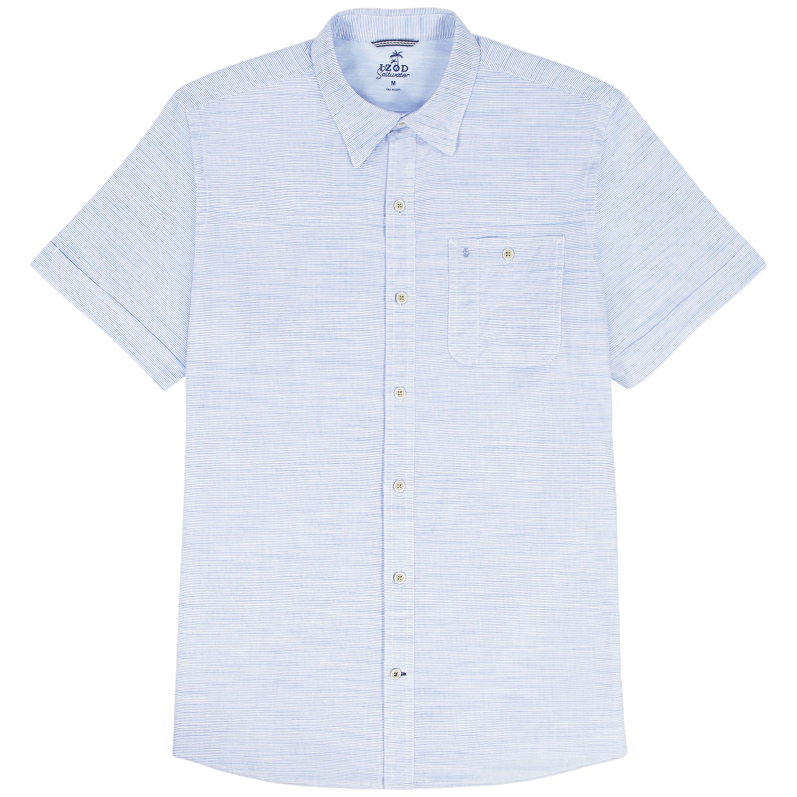 BIG & TALL DOCKSIDE CHAMBRAY S/S BUTTON-DOWN SHIRT - BLUE REVIVAL