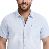 BIG & TALL DOCKSIDE CHAMBRAY S/S SHIRT - BLUE REVIVAL