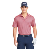 GOLF SWINGFLEX ELITE STRIPED POLO - ROSE OF SHARON