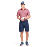 GOLF SWINGFLEX ELITE STRIPED POLO - ROSE OF SHARON