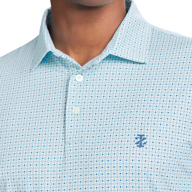 GOLF SWINGFLEX ELITE PRINTED POLO - TANAGER TURQUOISE – IZOD