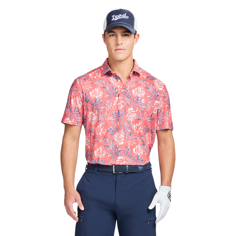 GOLF SWINGFLEX ELITE PRINTED POLO - ROSE OF SHARON – IZOD