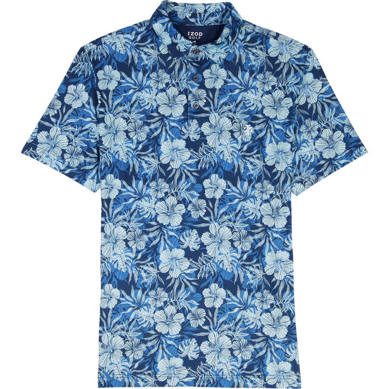 GOLF SWINGFLEX ELITE PRINTED POLO - TANAGER TURQUOISE – IZOD
