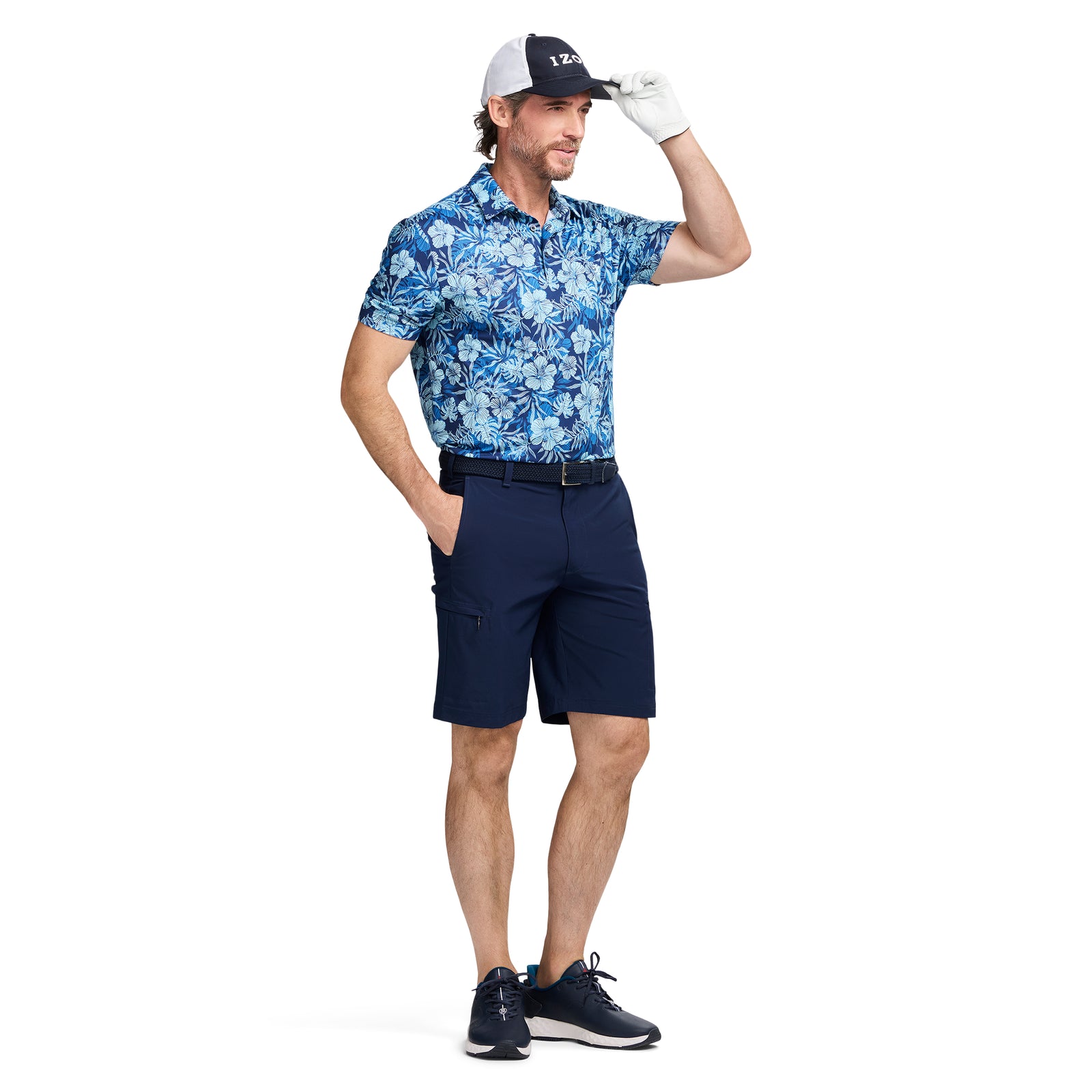メンズウェア POLO GOLF GOLF SWINGFLEX ELITE PRINTED POLO - TANAGER TURQUOISE – IZOD
