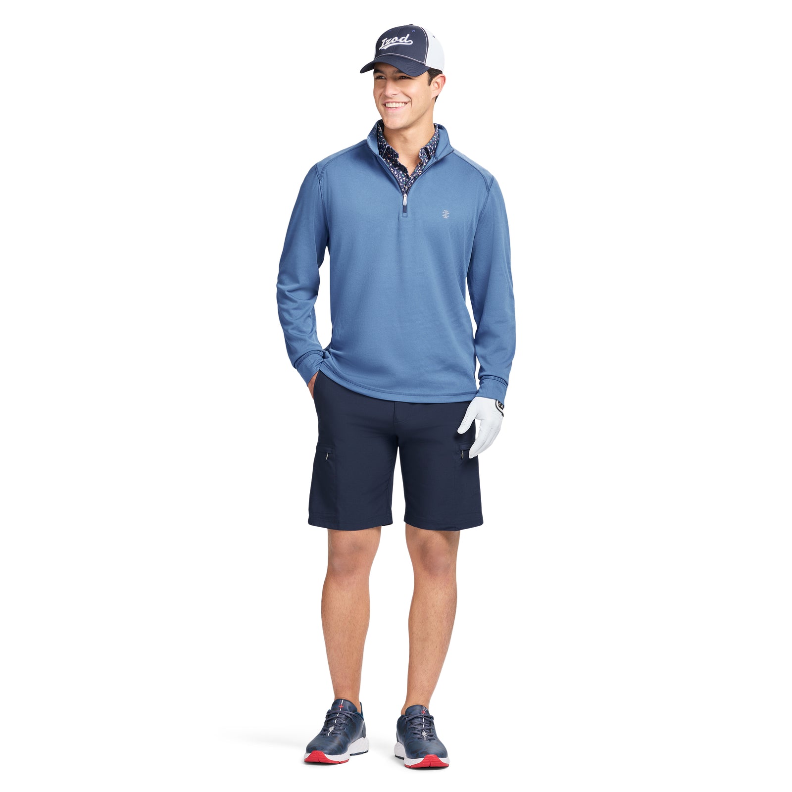 GOLF SWINGFLEX MESH 1/4 ZIP - BRIGHT COBALT – IZOD