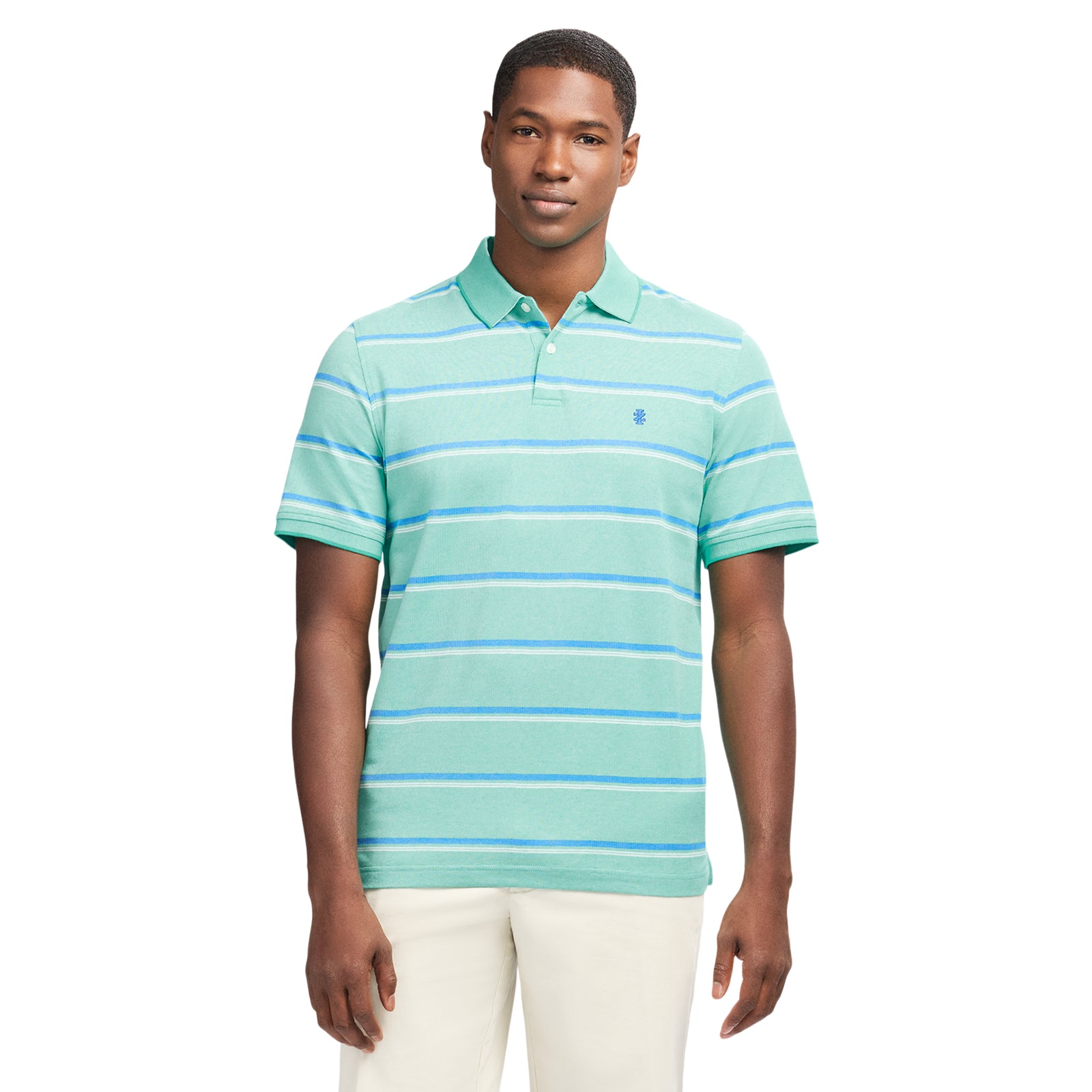 ADVANTAGE PERFORMANCE STRIPED POLO - BILLIARD – IZOD