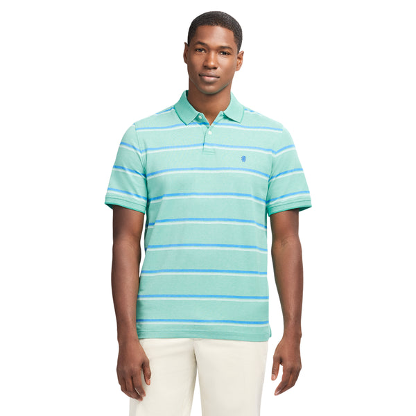 ADVANTAGE PERFORMANCE STRIPED POLO - BILLIARD – IZOD