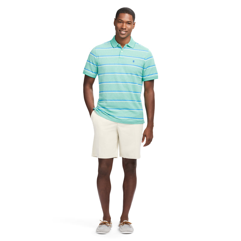 ADVANTAGE PERFORMANCE STRIPED POLO - BILLIARD – IZOD