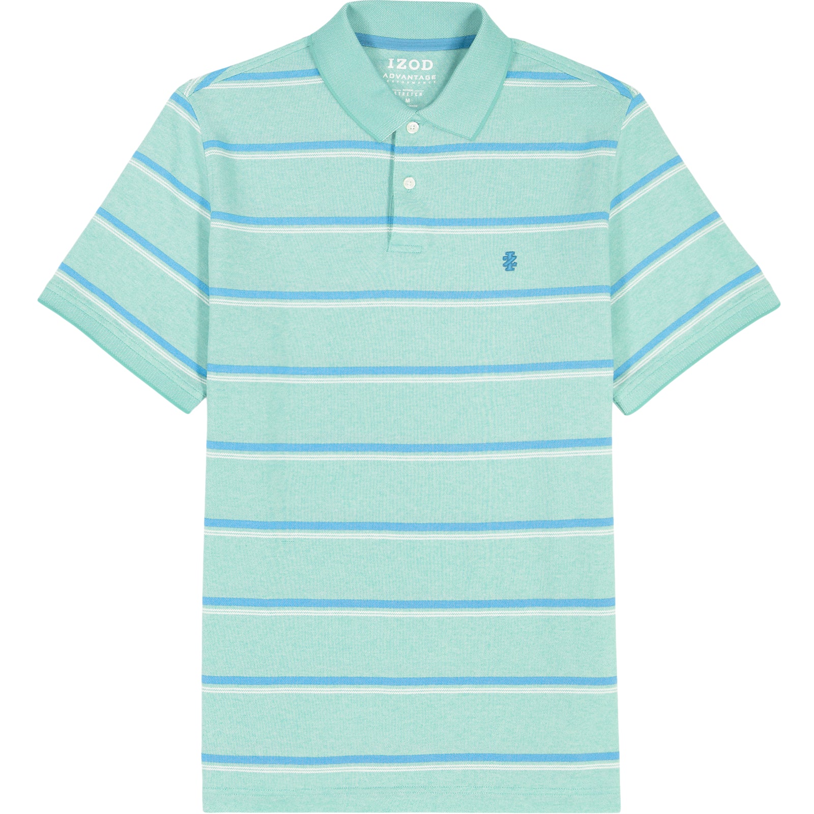 BIG & TALL ADVANTAGE PERFORMANCE STRIPED POLO - BILLIARD – IZOD