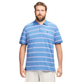 BIG & TALL ADVANTAGE PERFORMANCE STRIPED POLO - LAPIS BLUE