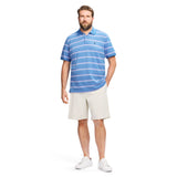 BIG & TALL ADVANTAGE PERFORMANCE STRIPED POLO - LAPIS BLUE