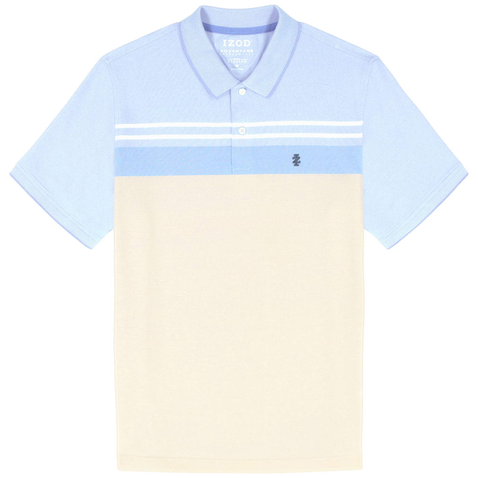 ADVANTAGE PERFORMANCE STRIPED POLO - CORNFLOWER BLUE – IZOD