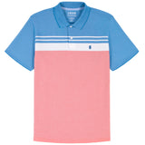 ADVANTAGE PERFORMANCE STRIPED POLO - LAPIS BLUE