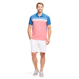 ADVANTAGE PERFORMANCE STRIPED POLO - LAPIS BLUE