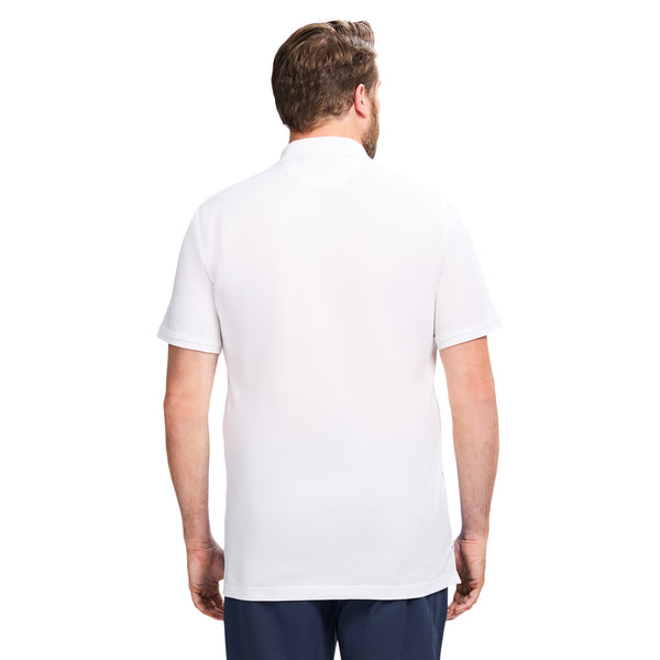 BIG & TALL ADVANTAGE PERFORMANCE STRIPED POLO - BRIGHT WHITE – IZOD