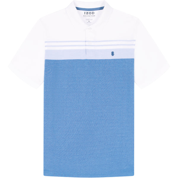 BIG & TALL ADVANTAGE PERFORMANCE STRIPED POLO - BRIGHT WHITE – IZOD