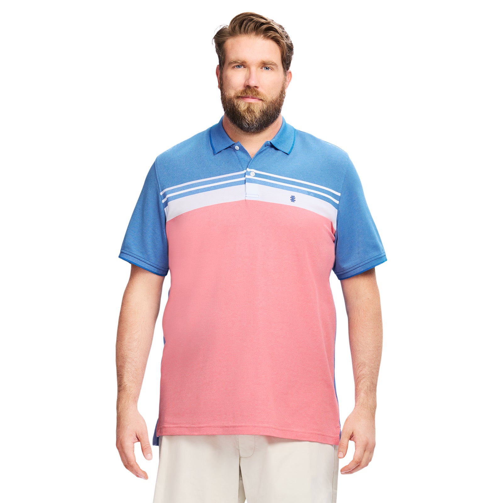 BIG & TALL ADVANTAGE PERFORMANCE STRIPED POLO - LAPIS BLUE – IZOD