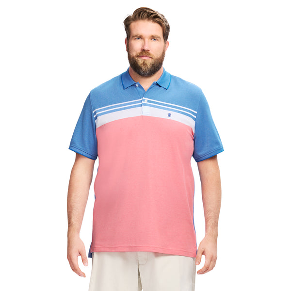BIG & TALL ADVANTAGE PERFORMANCE STRIPED POLO - LAPIS BLUE – IZOD