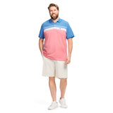 BIG & TALL ADVANTAGE PERFORMANCE STRIPED POLO - LAPIS BLUE