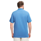 BIG & TALL ADVANTAGE PERFORMANCE STRIPED POLO - LAPIS BLUE