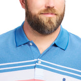 BIG & TALL ADVANTAGE PERFORMANCE STRIPED POLO - LAPIS BLUE