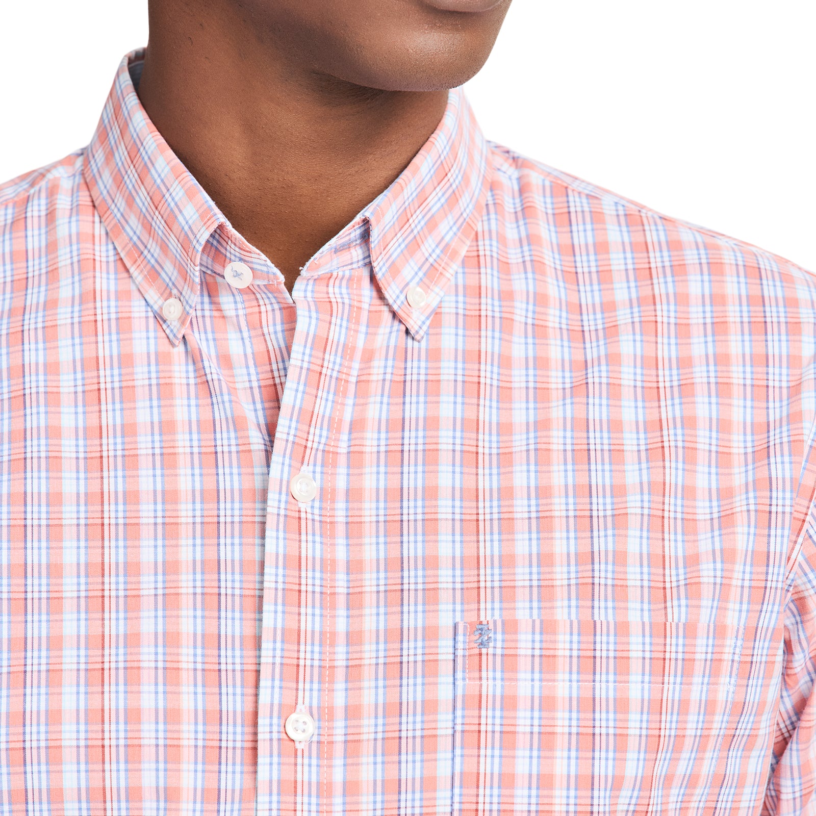 pink plaid dress shirt Quattro Flex Dress Shirt with Semi-Spread Collar Pink Gingham S / Pink Gingham