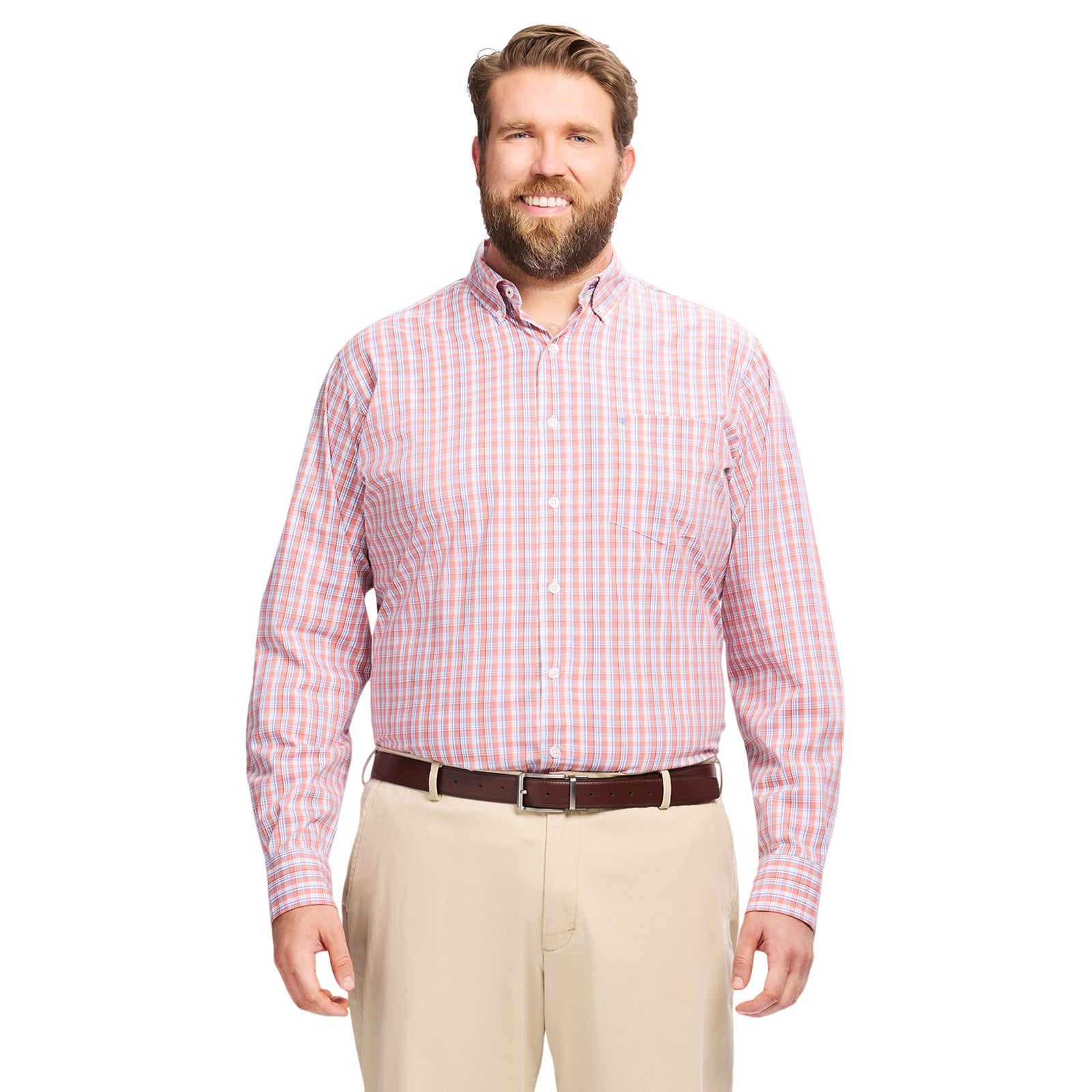 Big & Tall Performance Comfort L/S Shirt - Coral Rose – IZOD