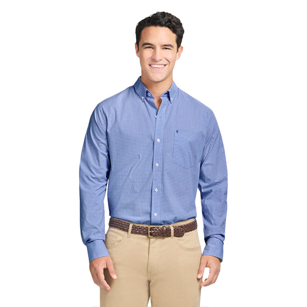 Performance Comfort L/S Plaid Shirt - Cornflower Blue – IZOD