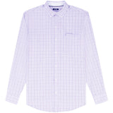 BIG & TALL PERFORMANCE COMFORT L/S PLAID SHIRT - PASTEL LILAC