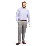 BIG & TALL PERFORMANCE COMFORT L/S PLAID SHIRT - PASTEL LILAC