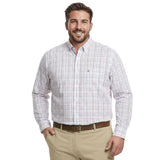 BIG & TALL PERFORMANCE COMFORT L/S PLAID SHIRT - FANDANGO PINK
