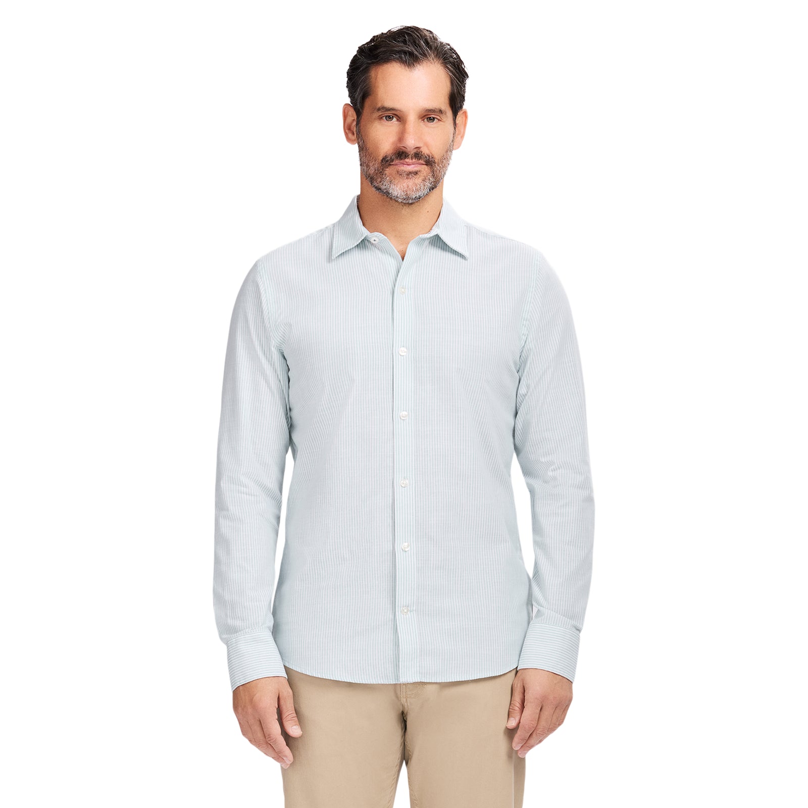 LUXURY SPORT L/S STRIPED SHIRT - WASABI – IZOD