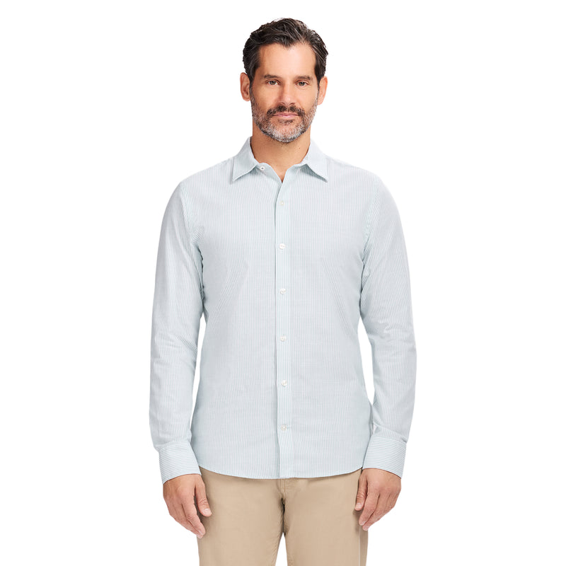 LUXURY SPORT L/S STRIPED SHIRT - WASABI – IZOD