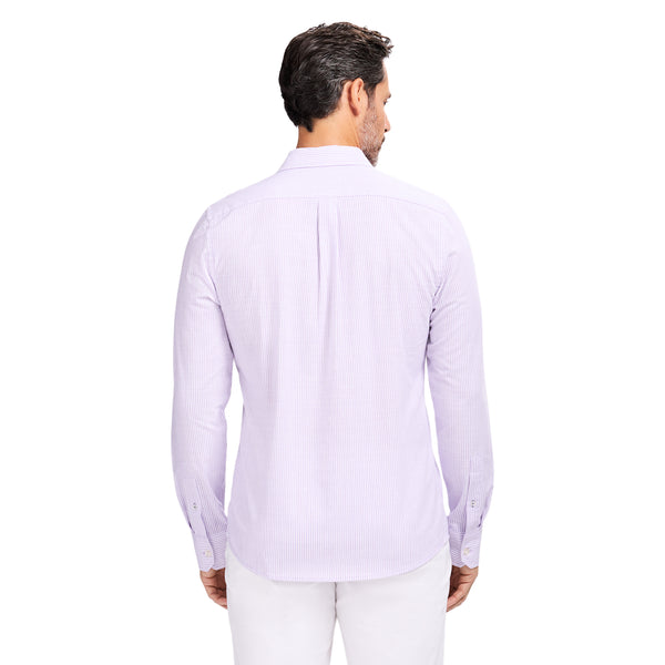 Luxury Sport L/S Striped Shirt - Izod Sportswear - PASTEL LILAC