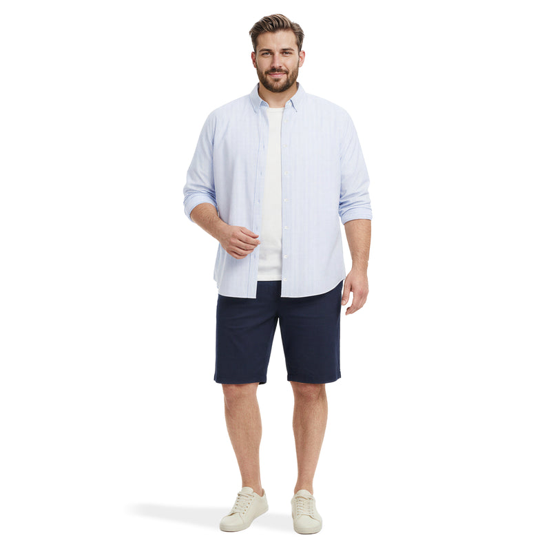 BIG & TALL LUXURY SPORT L/S STRIPED SHIRT - PLACID BLUE – IZOD