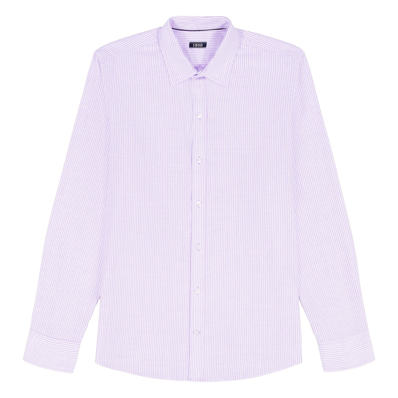 BIG & TALL LUXURY SPORT L/S STRIPED SHIRT - PASTEL LILAC – IZOD