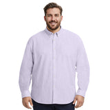 BIG & TALL LUXURY SPORT L/S STRIPED SHIRT - PASTEL LILAC
