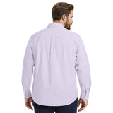 BIG & TALL LUXURY SPORT L/S STRIPED SHIRT - PASTEL LILAC