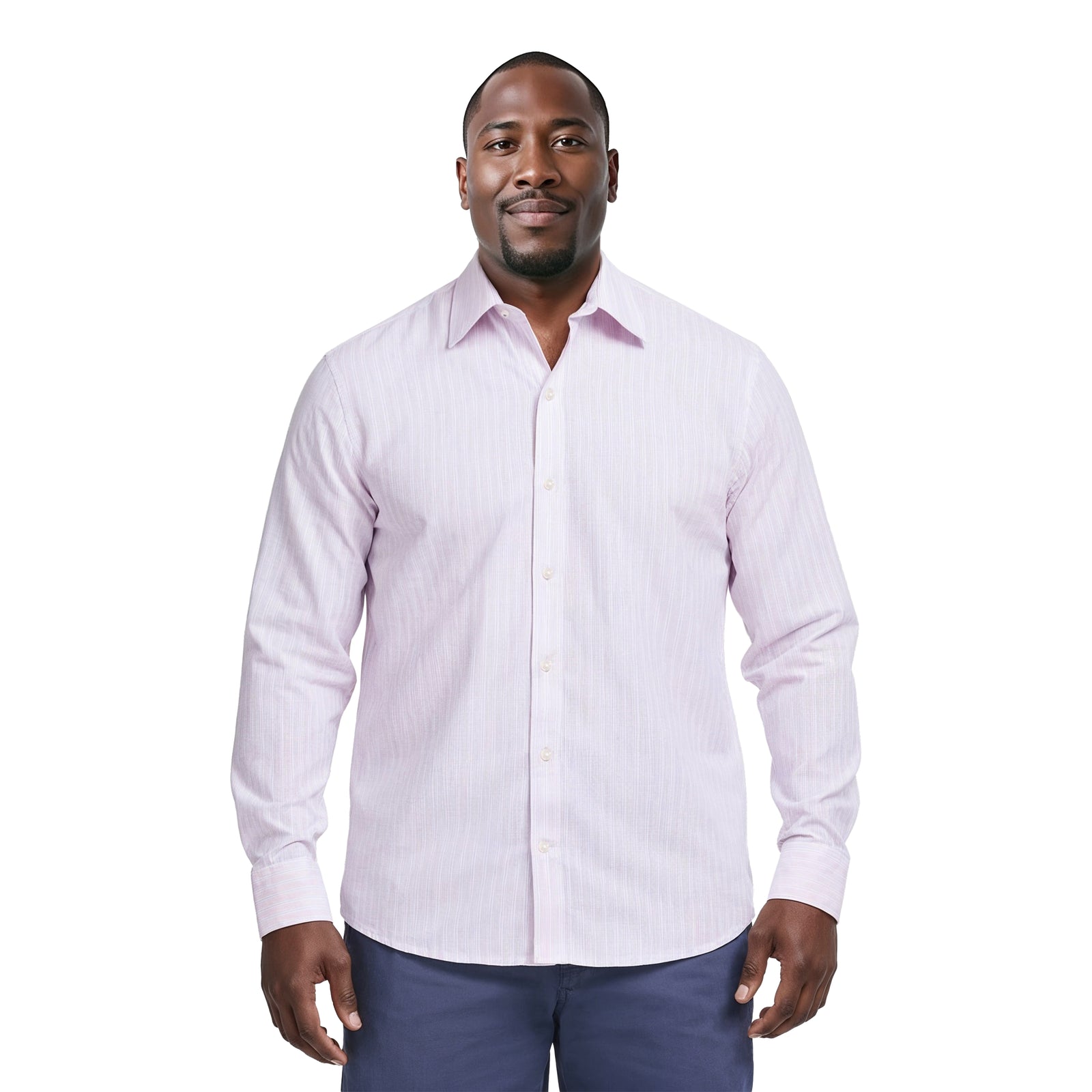 Big & Tall Luxury Sport L/S Striped Shirt - Rose Shadow – IZOD