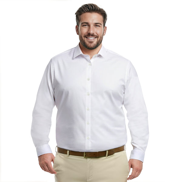 BIG & TALL LUXURY SPORT L/S SHIRT - BRIGHT WHITE – IZOD