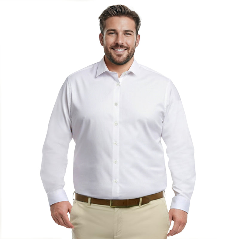 BIG & TALL LUXURY SPORT L/S SHIRT - BRIGHT WHITE – IZOD
