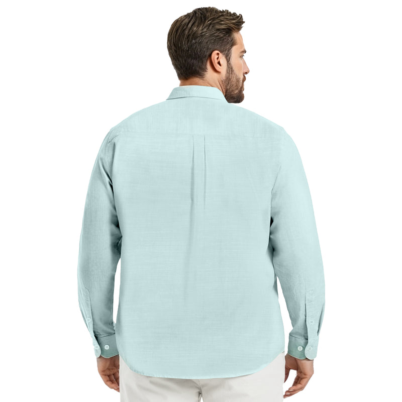 Izod Men's Big & Tall Classic Lux Long Sleeve Button Down Shirt, 3XL Big, Cotton