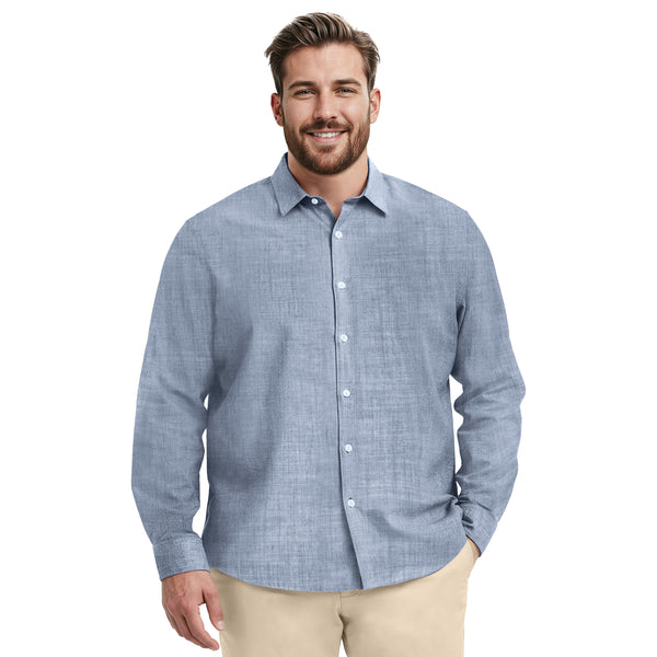 2xlt long sleeve dress shirts Flex Dress Shirt Mens 2XLT Gray Long Sleeve Button Front Design In Italy