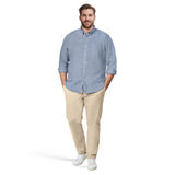 BIG & TALL LUXURY SPORT L/S SHIRT - TWILIGHT BLUE