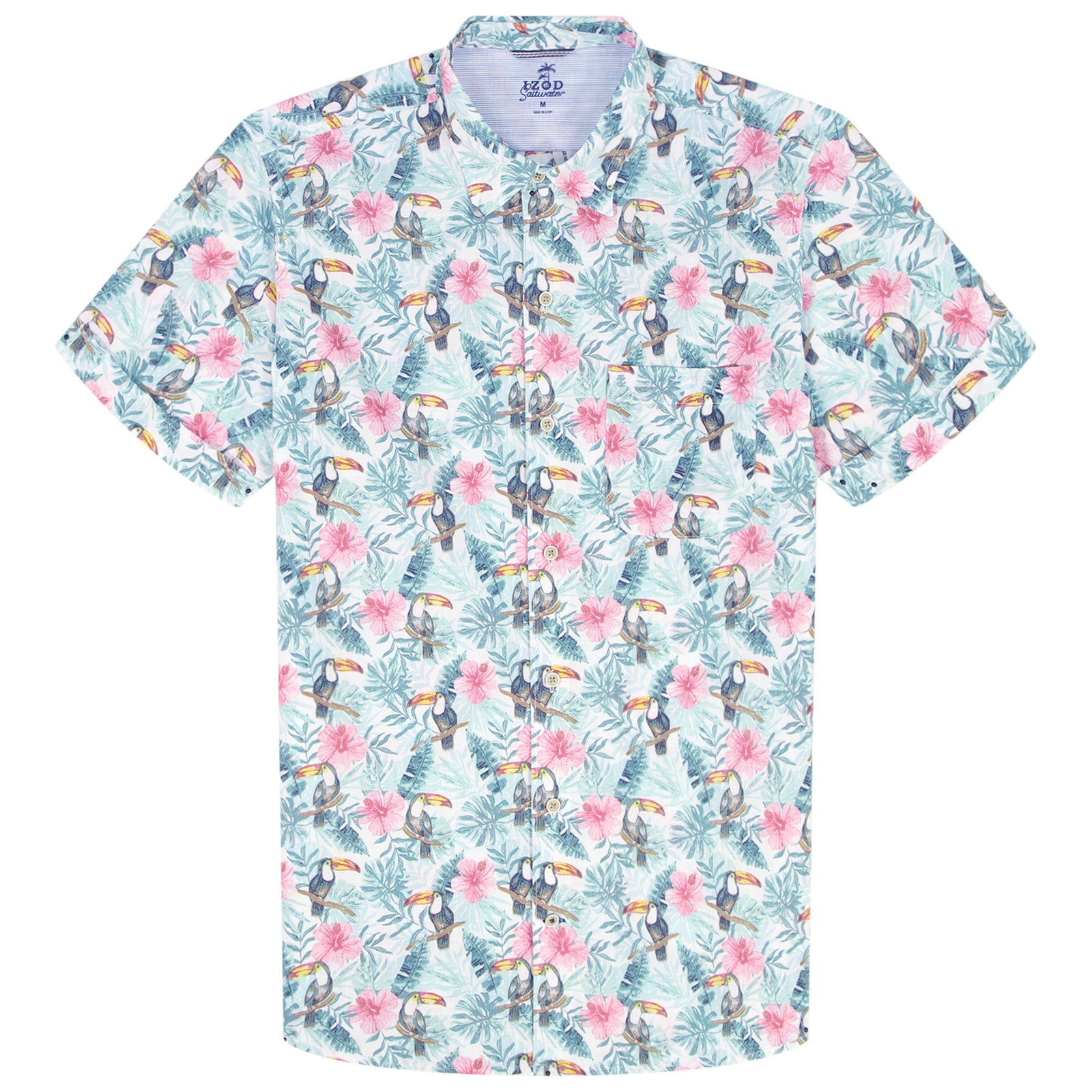 Dockside Chambray S/S Printed Shirt - Teal – IZOD