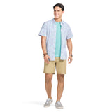 DOCKSIDE CHAMBRAY S/S PRINTED SHIRT - CHAMBRAY BLUE