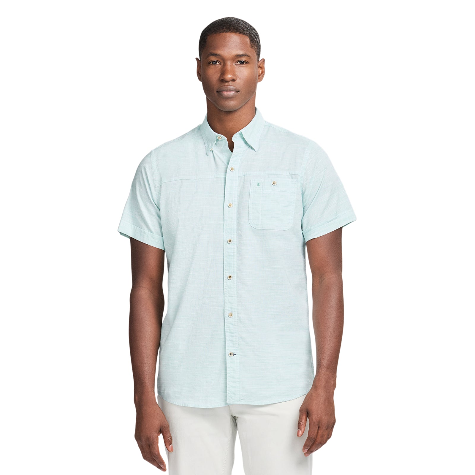 DOCKSIDE CHAMBRAY S/S SHIRT - WASABI – IZOD