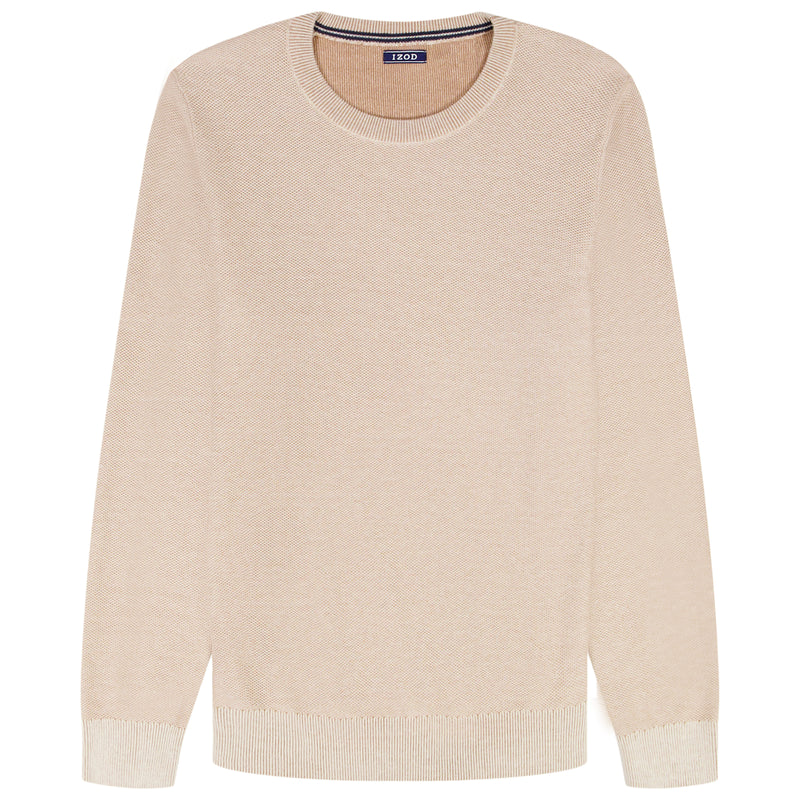 HONEYCOMB CREW NECK SWEATER - ROCK HTHR – IZOD
